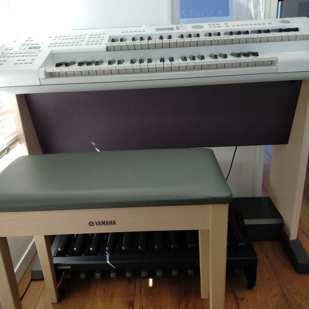 Yamaha Electone ELB-02 ホワイト　補助ペダル、補助鍵盤付き