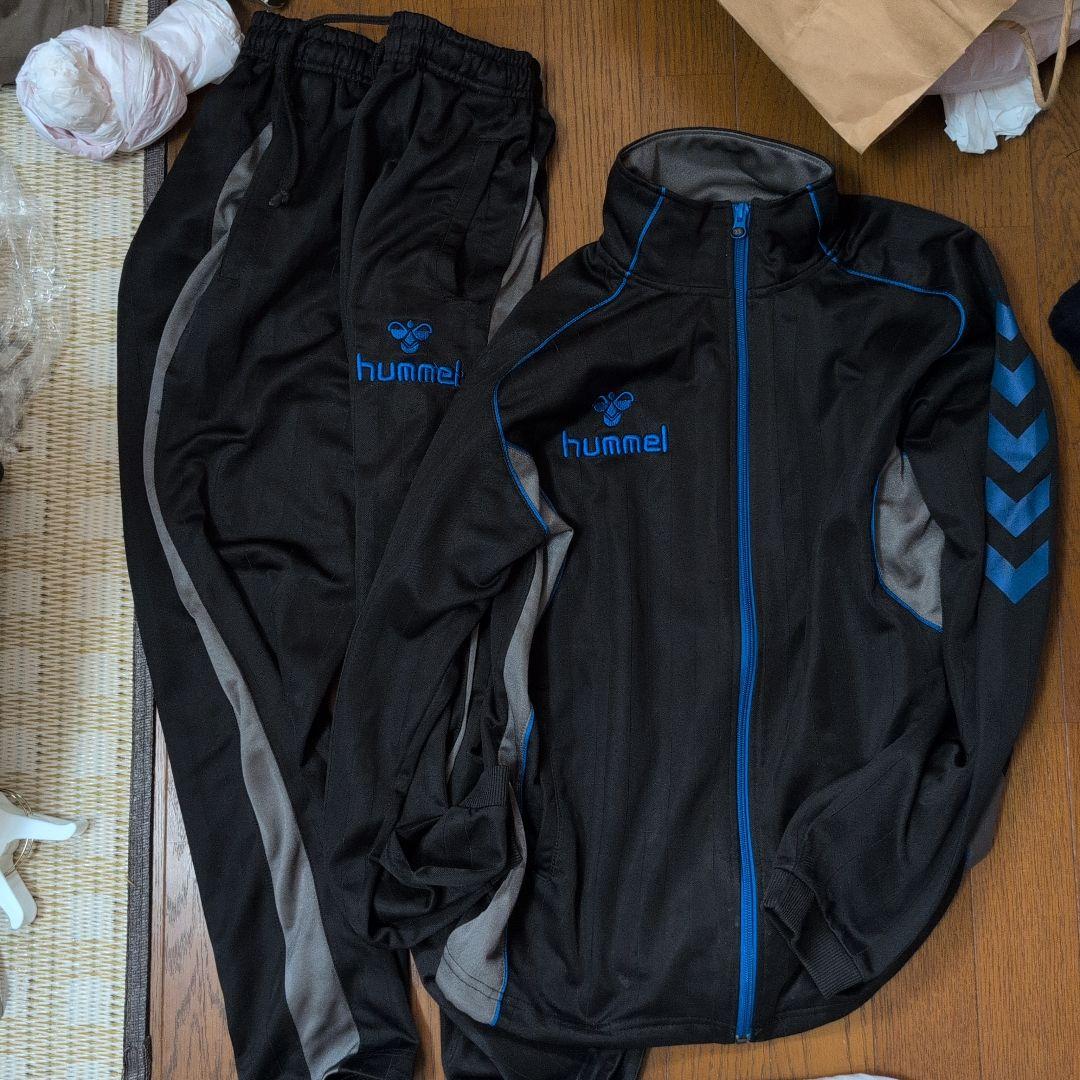 hummel ジャージ 上下セット Mサイズ 黒×青