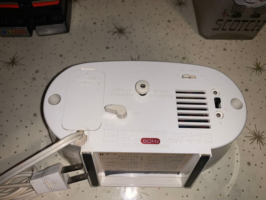 昭和レトロ　動作品　東芝　電気目覚時計　おはよう　スペースエイジ　レトロポップ
