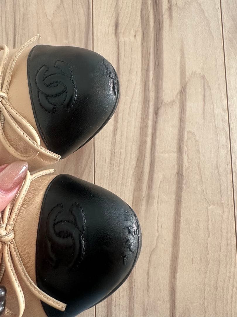 CHANEL シャネル バレエシューズ 37C ココマーク フラット 正規品