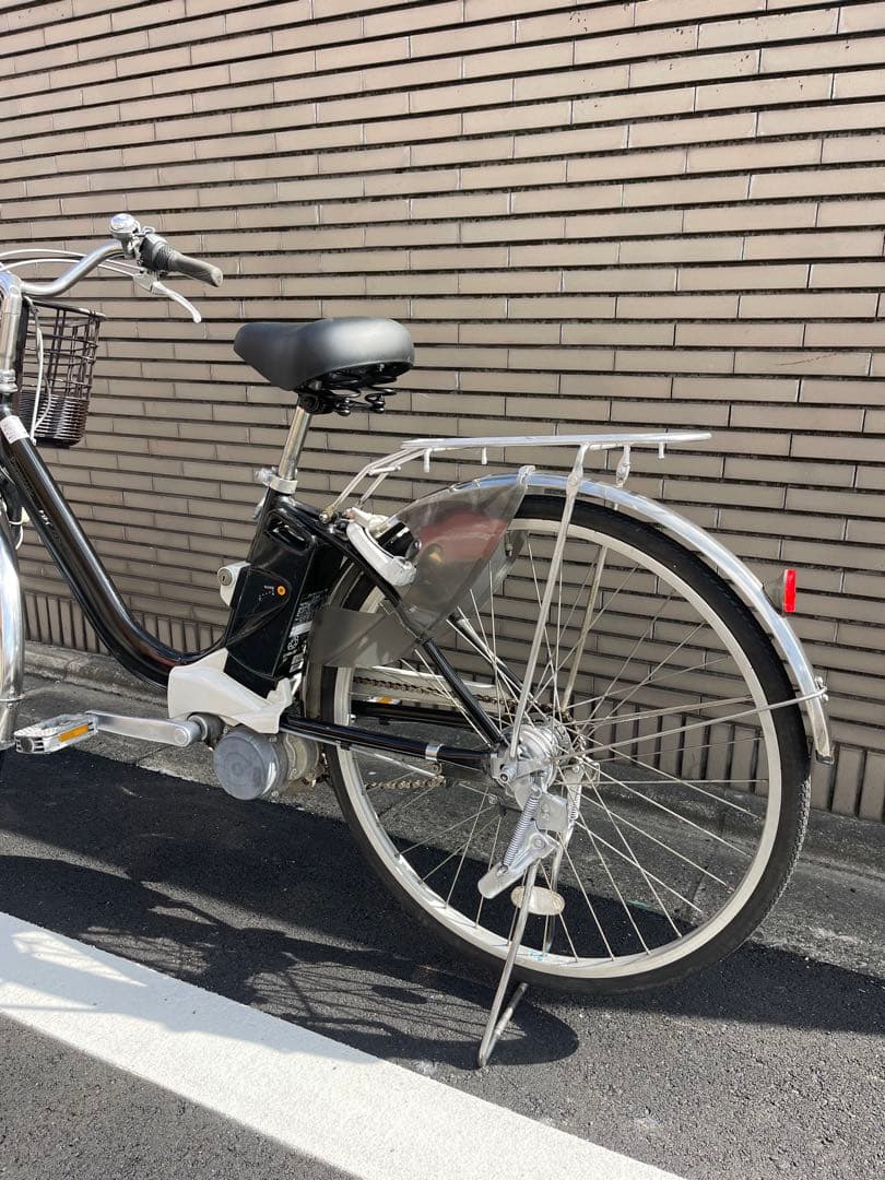 8.9ahパナソニック電動アシスト自転車 黒前バスケット付き