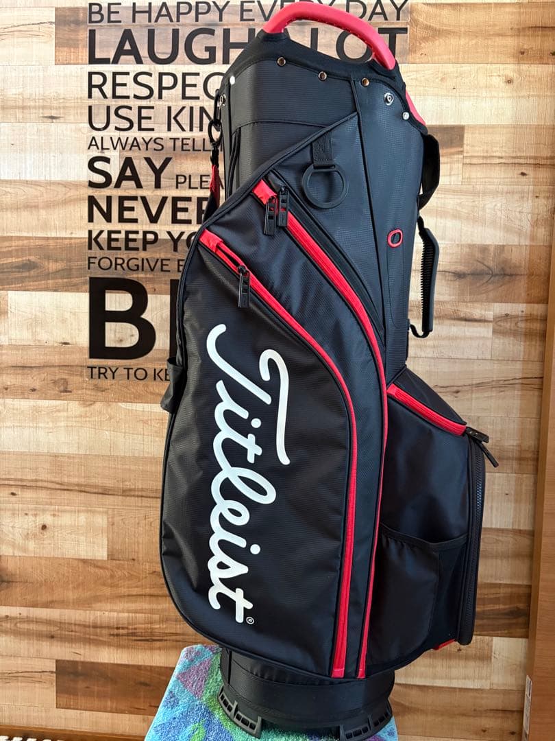 Titleist キャディバッグ 14分割 ブラック/レッド