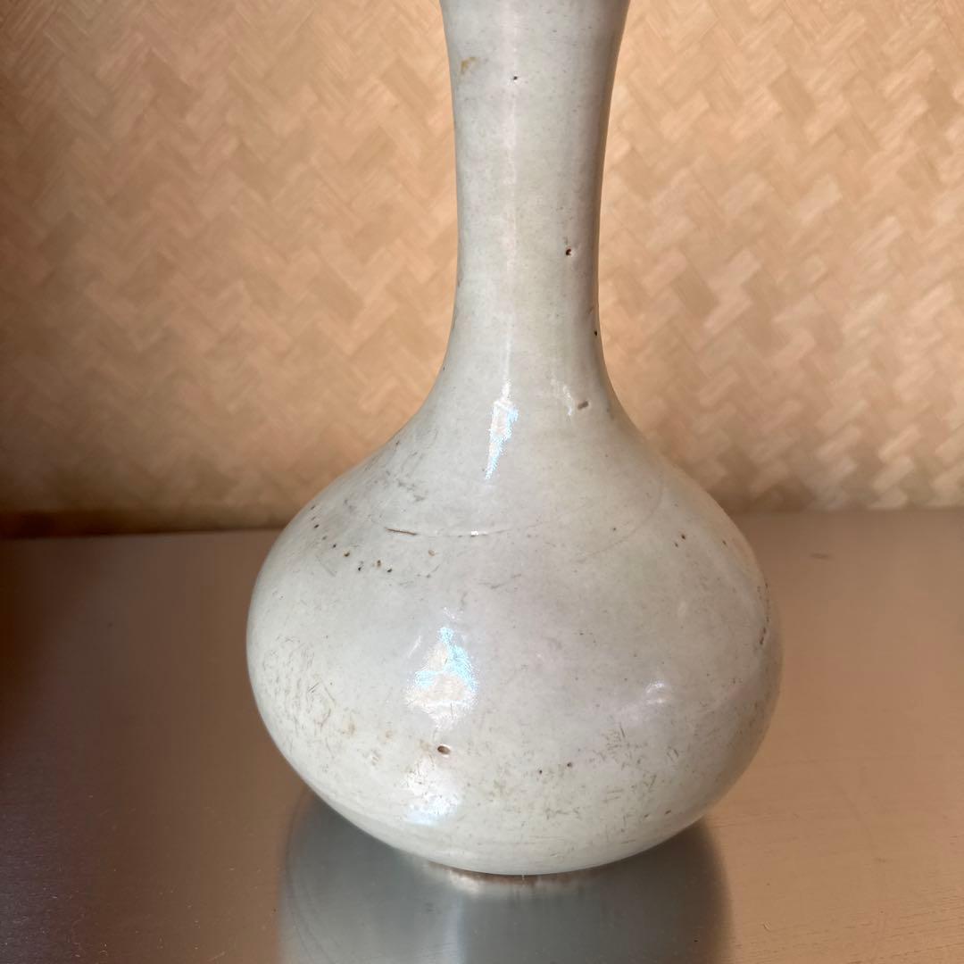 李朝白磁花瓶 中国美術 朝鮮 韓国 高麗 李朝 白瓷 花入 骨董品 古美術 古玩