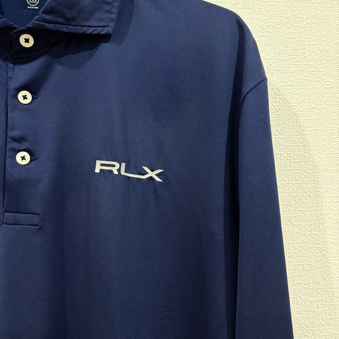 RLX ラルフローレン ネイビー 長袖ポロシャツ　ゴルフ　メンズ　LG