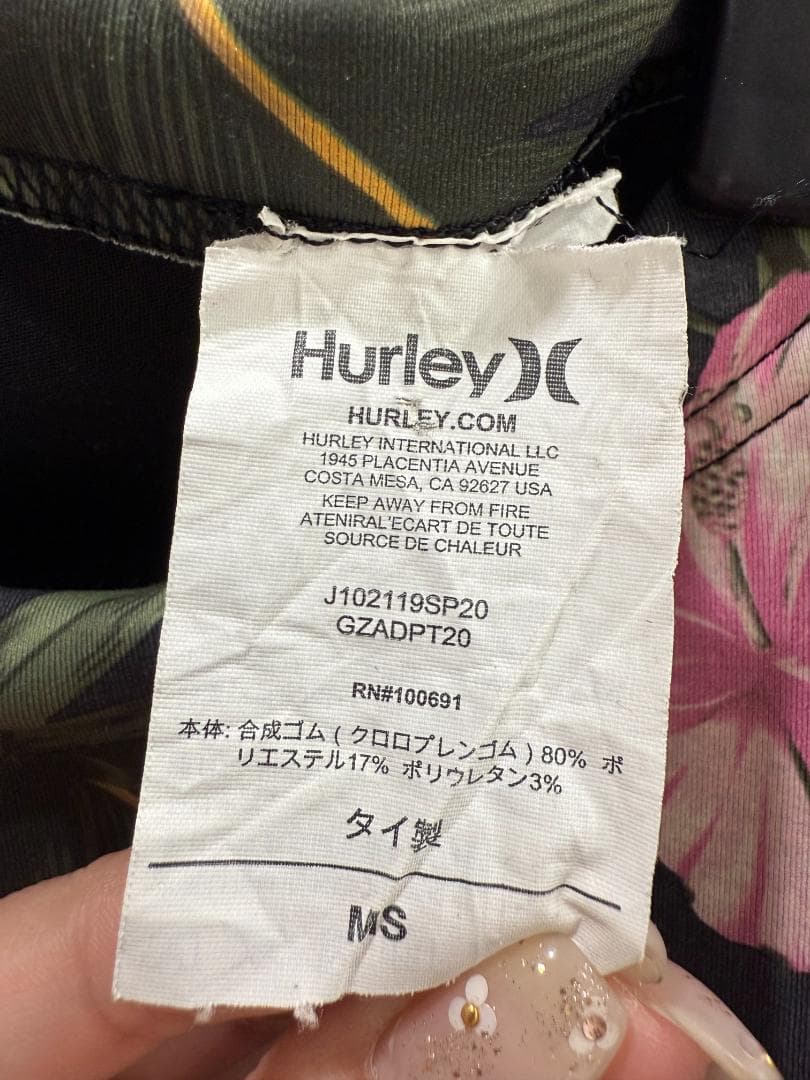 【値下げ】Hurley ハーレー フラワーパターン ウェットスーツ セパレート