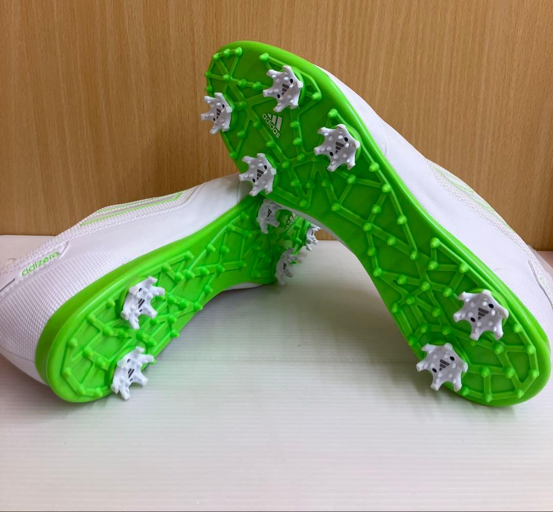 ゴルフシューズ　ゴルフ　アディダス　25cm 白　緑　スパイクシューズ
