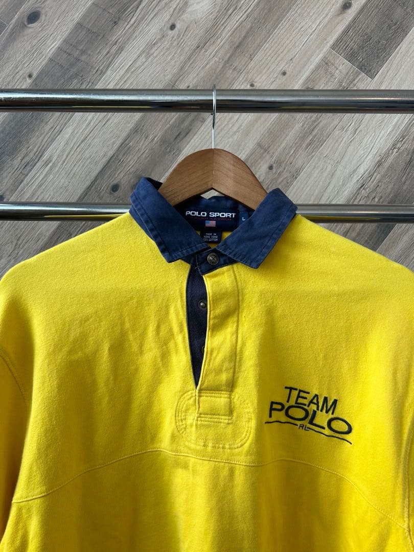 ★ ポロ　POLOSPORT 90s ゴルフ 刺繍ロゴ　配色　ラガーシャツ　長袖