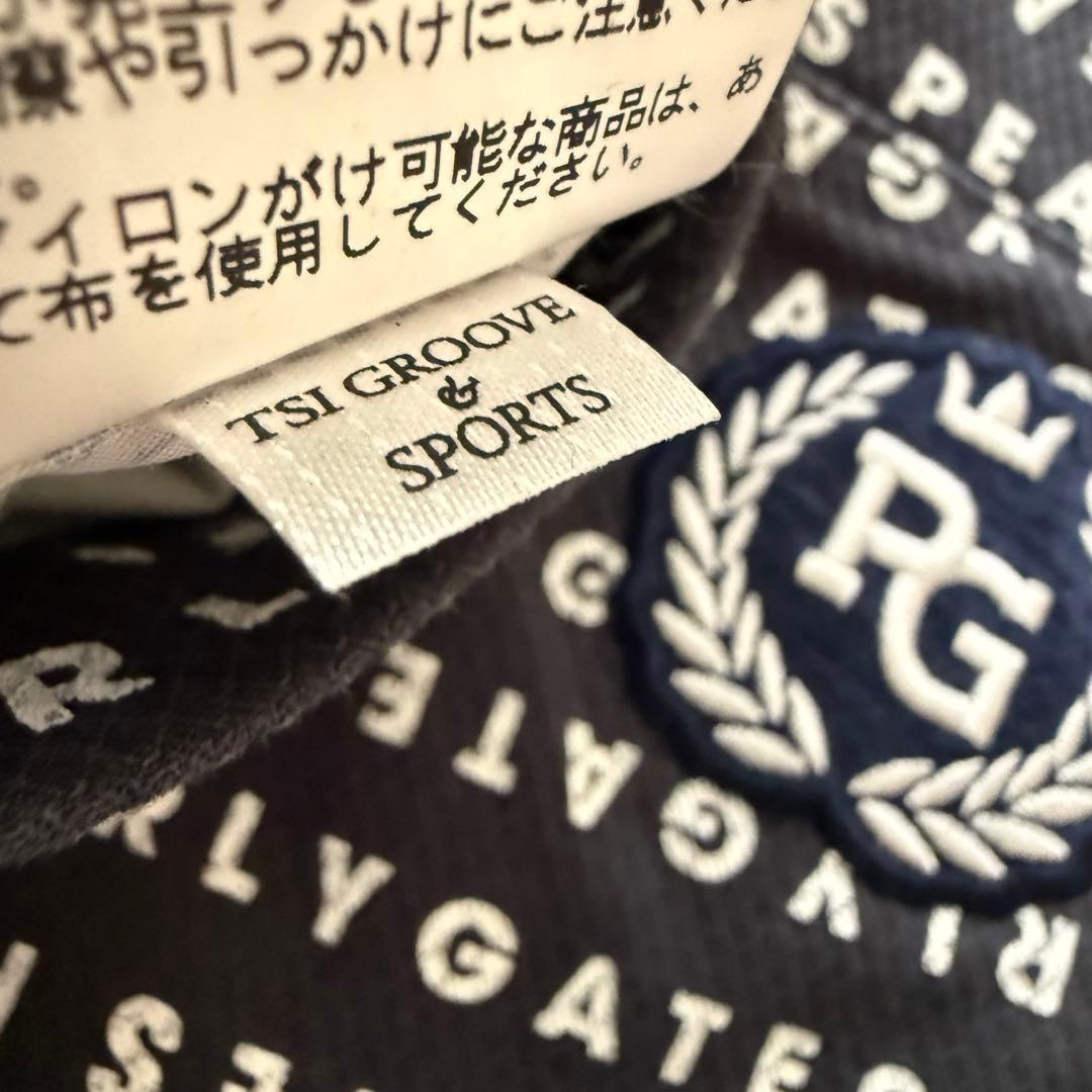 パーリーゲイツ　パンツ　総柄　黒　白　M〜L相当　コットン素材　ストレッチ　4