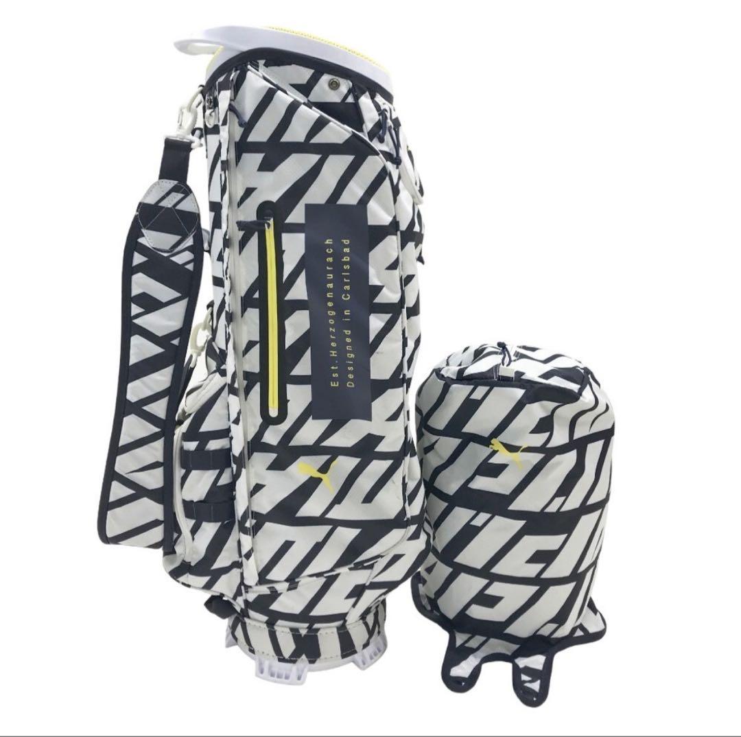 PUMA プーマゴルフ キャディバッグ 総柄 ホワイト系 9型