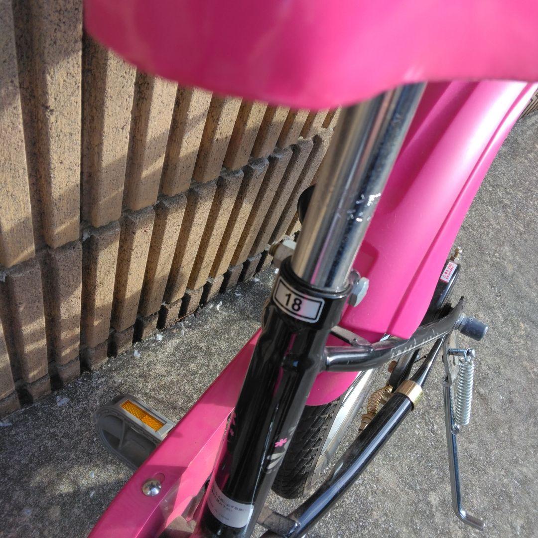 18インチ　ピンク 幼児用自転車 ピンク　黒　補助輪あり　説明書あり
