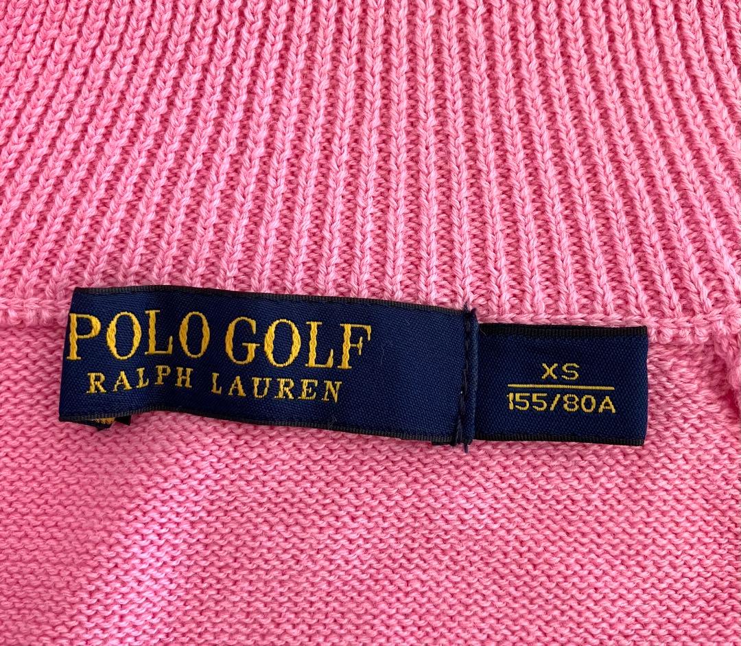 POLO GOLF ピンク ジップアップセーター