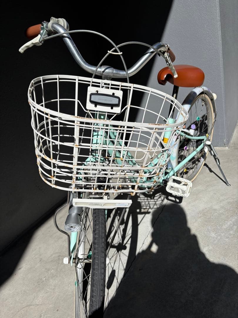 ブリヂストン　子供用自転車 ミントグリーン　22インチ　中古