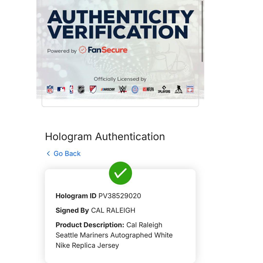 カル・ローリー直筆サイン レプリカ 白 ユニフォーム MLB Fanatics