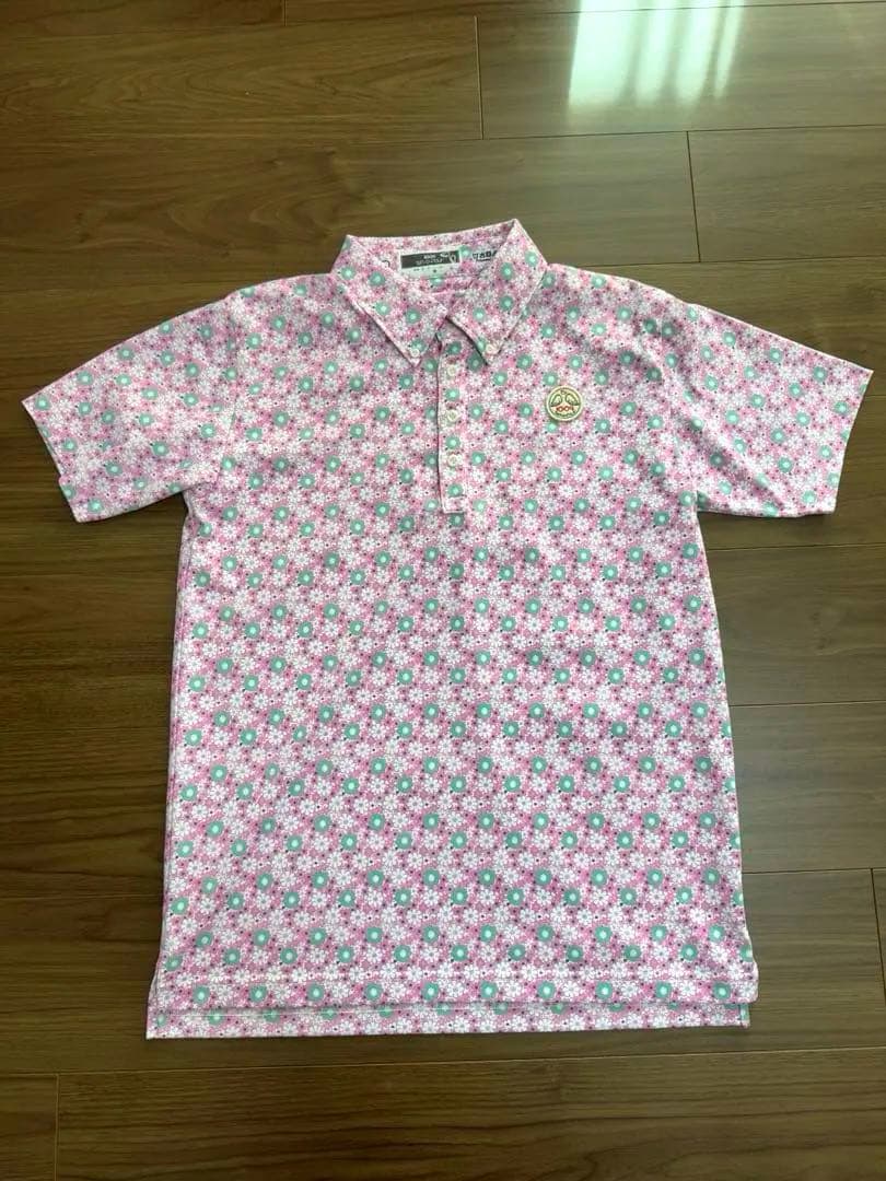 美品　ten-o-four 花柄ポロシャツ Lサイズ