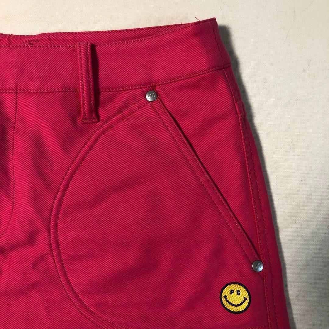 パーリーゲイツ スコート スカート 裏起毛 ピンクレッド サイズ1