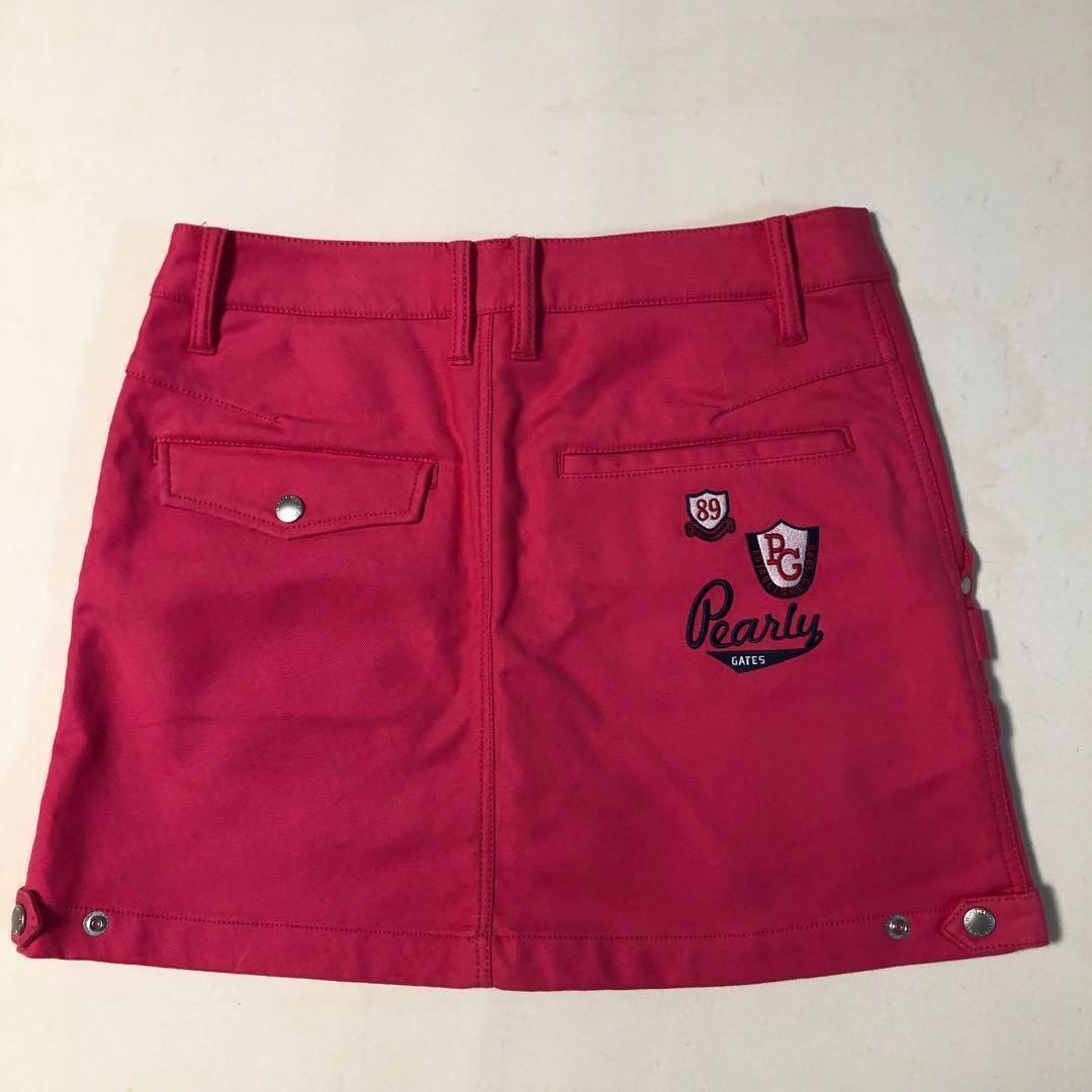 パーリーゲイツ スコート スカート 裏起毛 ピンクレッド サイズ1