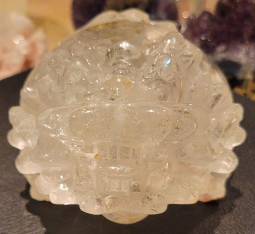 ！！逸品！！特大ロングイ1キロ超え！希少貴重手彫りヒマラヤ水晶ライモナイト虹入り