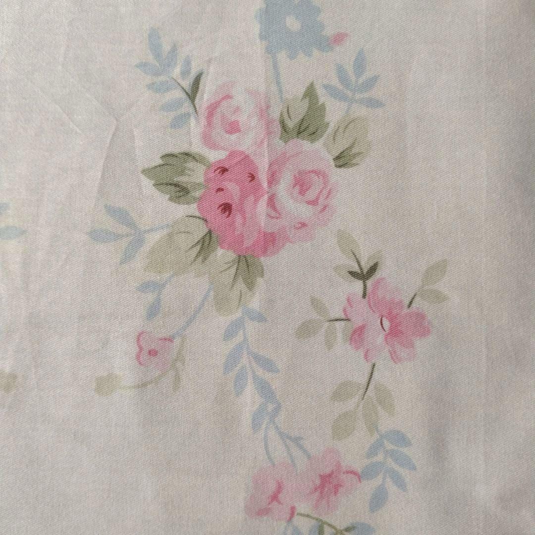 新品★薔薇とブルーリボンのメダリアン文様綿100%シングル掛け布団カバー枕カバー