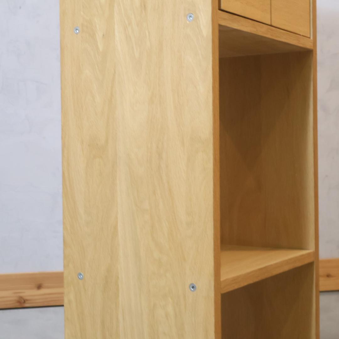 無印良品 MUJI オーク材 スタッキングシェルフ 3段・1列 引出し付シェルフ