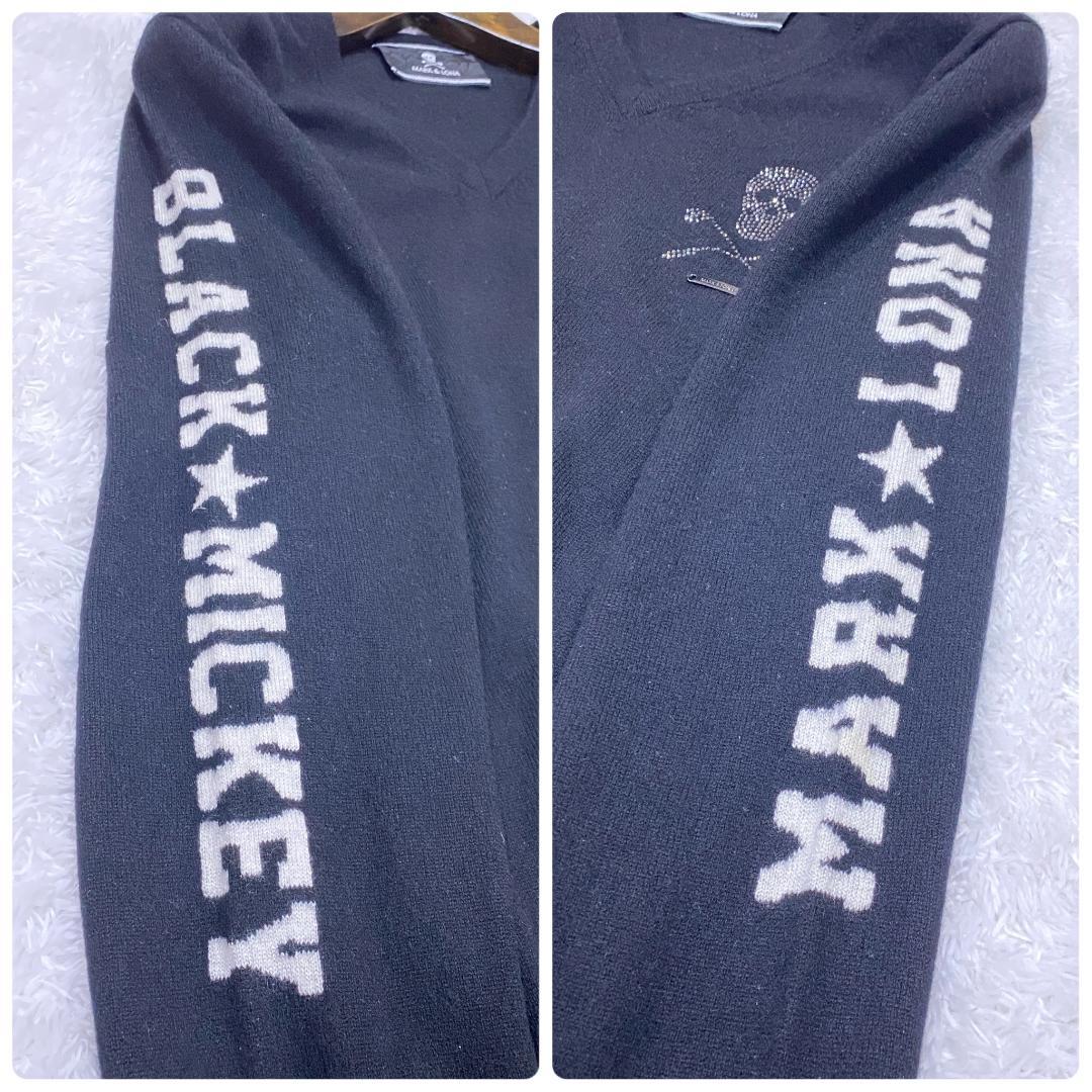 【極美品】マーク＆ロナ×ディズニー カシミヤニット L ミッキー スワロ 紺