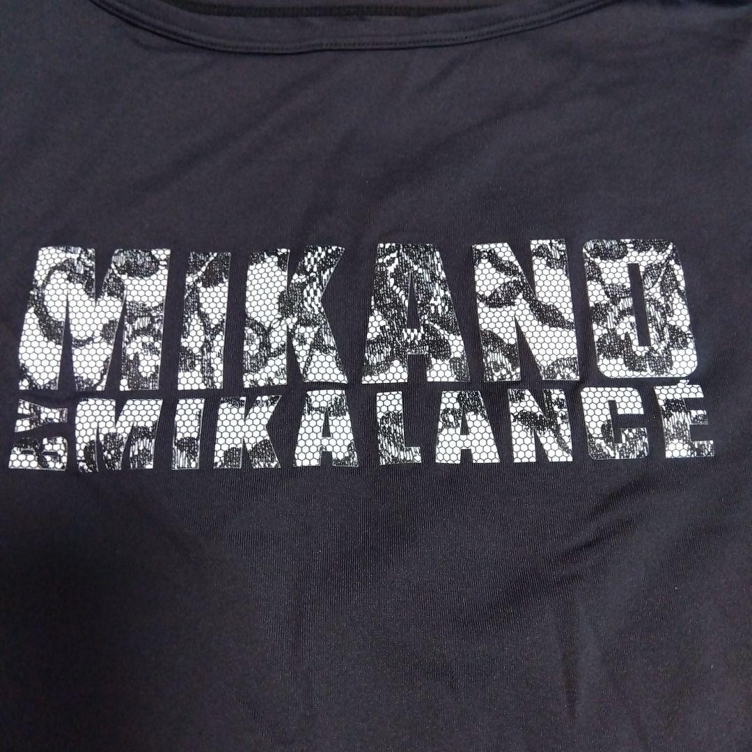 MIKANOミカランセ エアリーTシャツ黒フェミニンレース