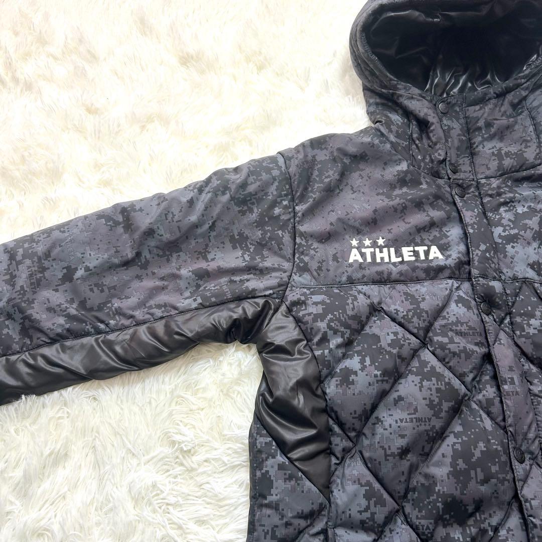 【美品】ATHLETA アスレタ ベンチコート 迷彩カモフラージュ柄 Lサイズ