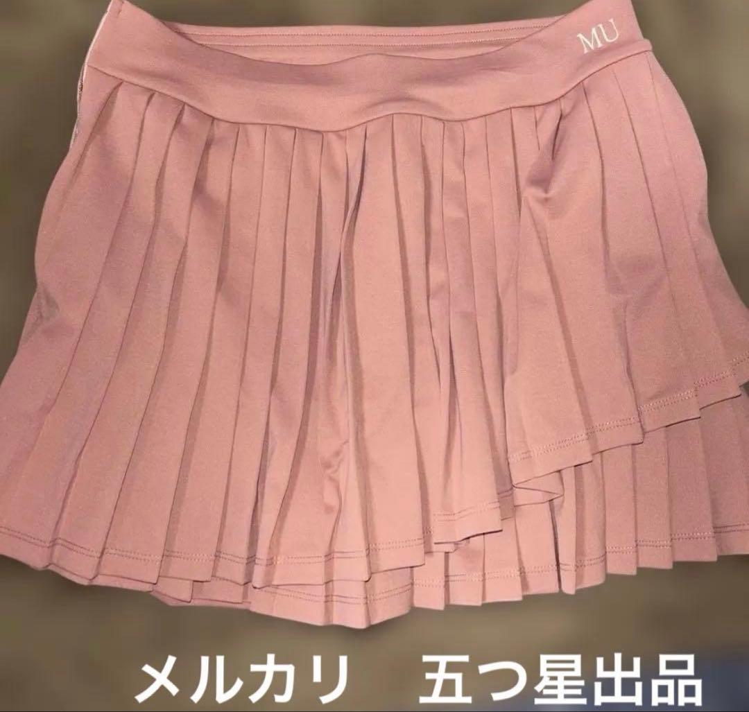 AdmiralコラボmuピンクLプリーツスカートテニスウェアスコートレディース