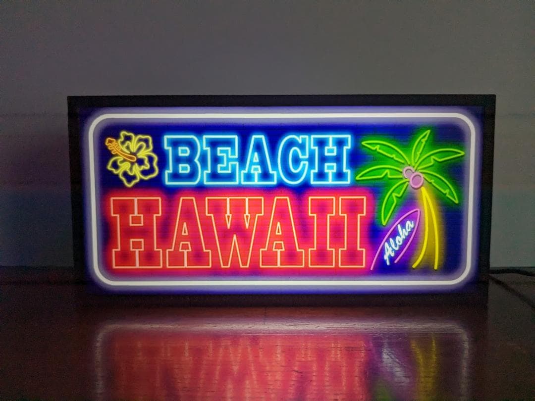 アロハ ハワイ サマービーチ Hawaiian 看板 置物 雑貨 ライトBOX