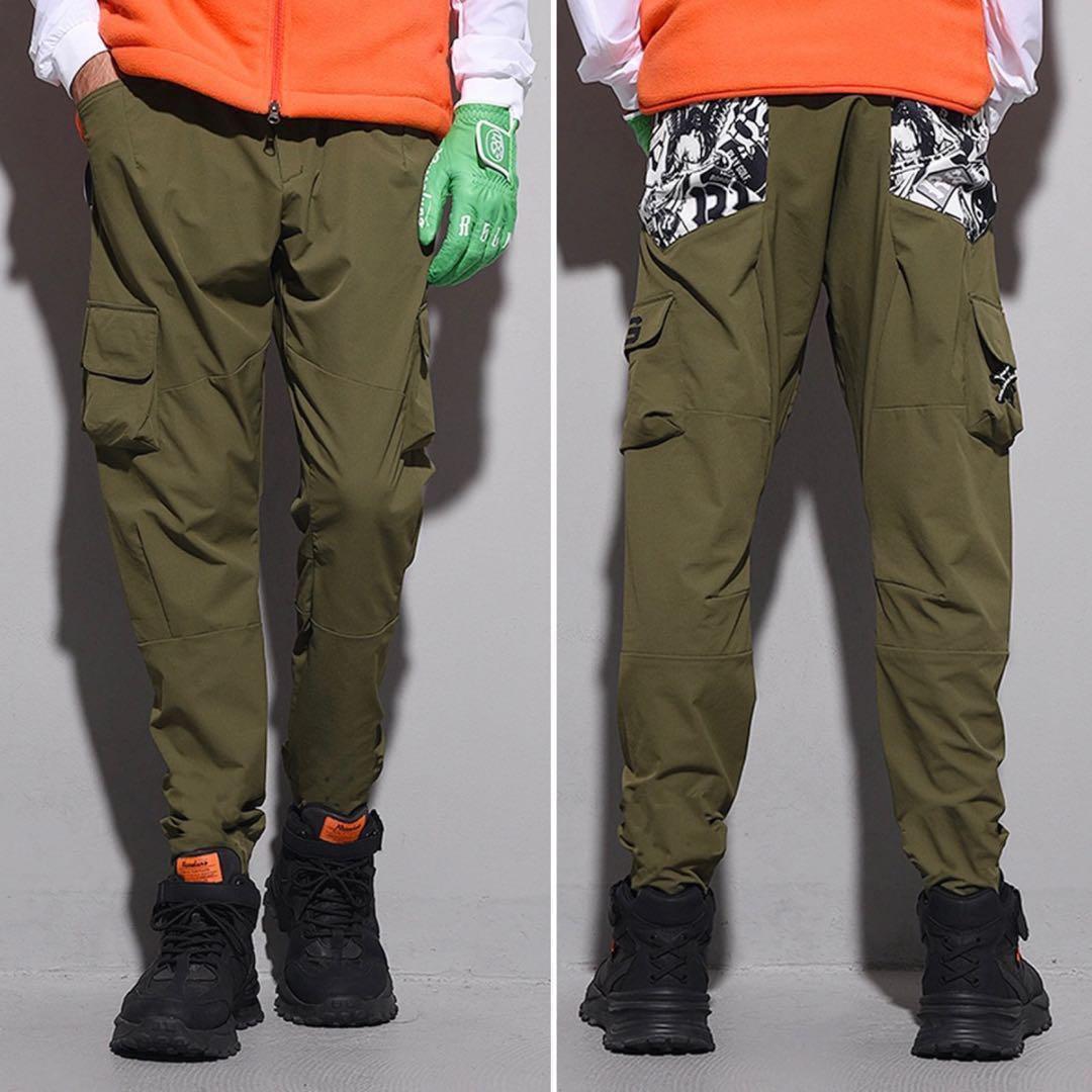 新品 ラッセルノ ゴルフ カーゴ ロングパンツ カーキ M 4 カーゴパンツ