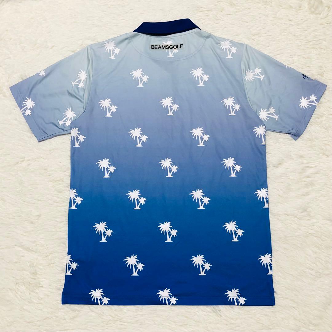 BEAMS GOLF ビームスゴルフ グラデーションヤシの木 ポロシャツ M