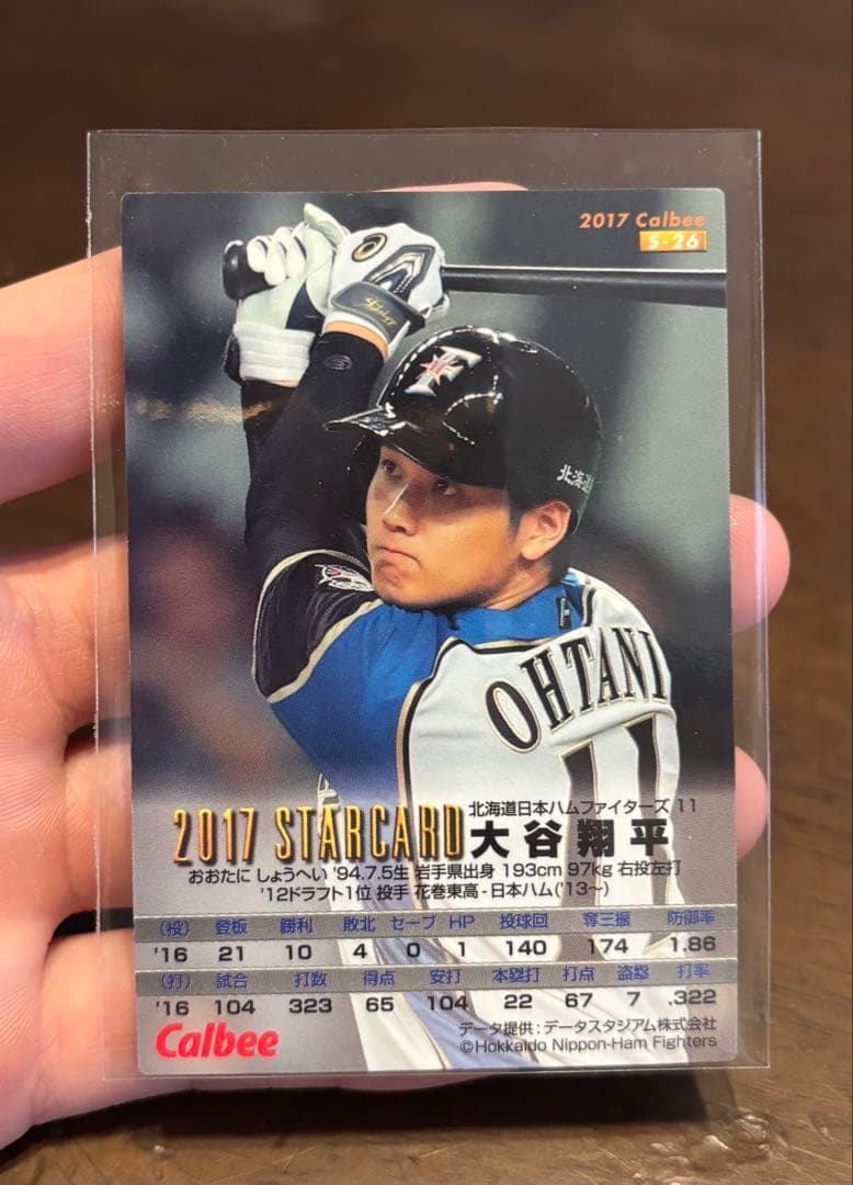 大谷翔平 カルビー2017 赤箔サインカード