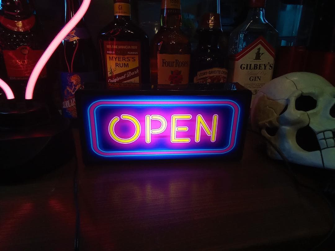 アメリカン雑貨 オープン 開店 営業中 看板 置物 雑貨 LEDライトBOX