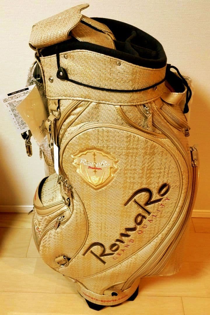 【新品　未使用】RomaRo ゴルフキャディバッグ ゴールド　ロマロ