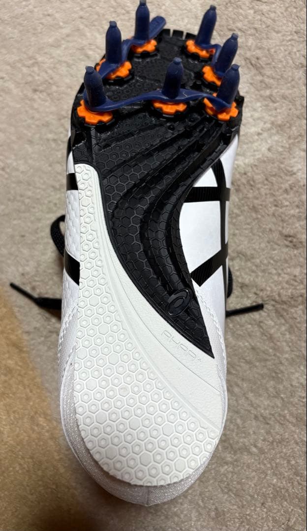 ASICS EFFORT13 スパイクシューズ ホワイト/ブラック　25.0
