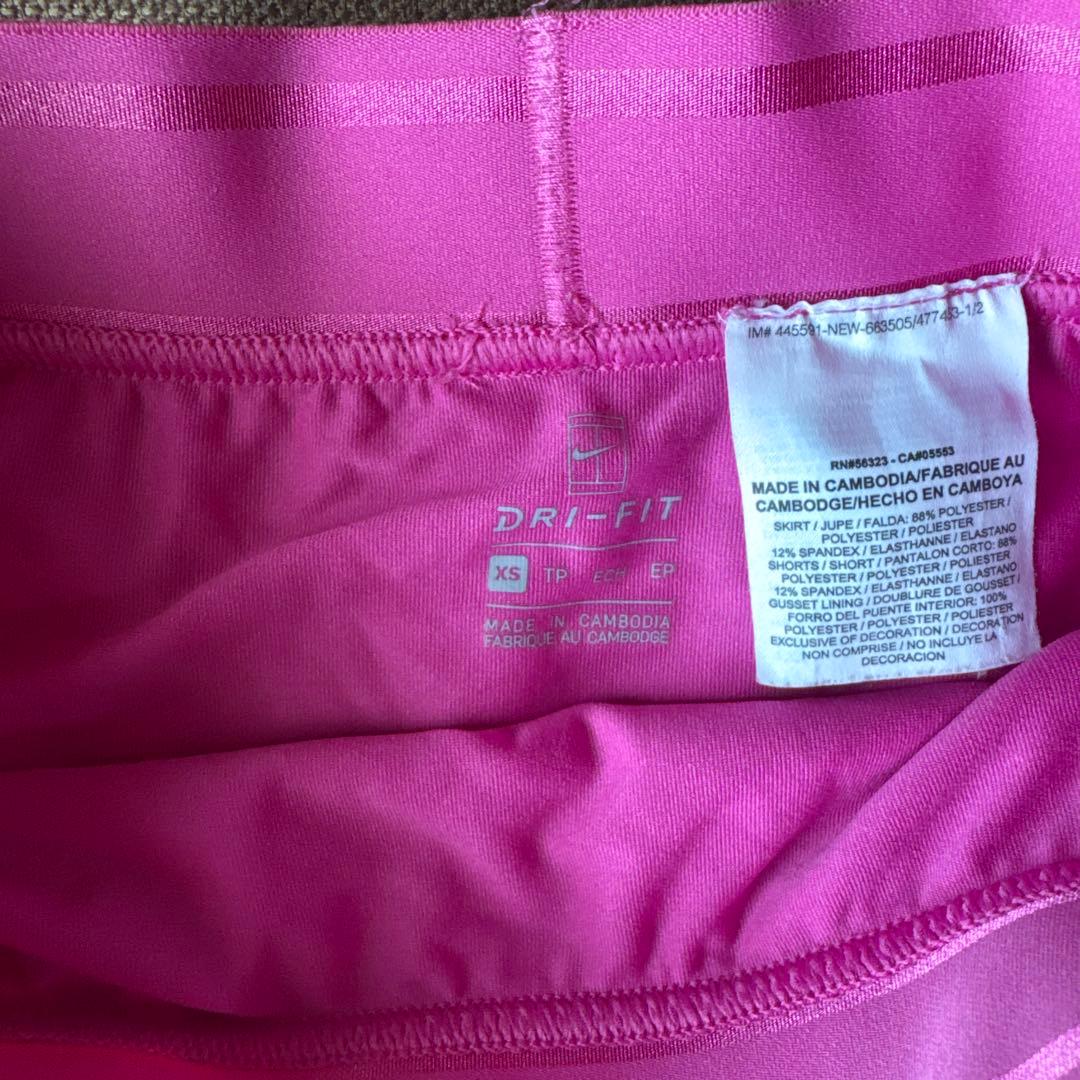 テニス スコート NIKEピンク チェック スカート XS