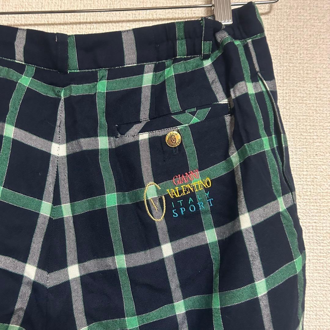 ジャンニ・バレンチノ　チェック柄パンツ　ゴルフウェア　スポーツウェア　ゴルフ