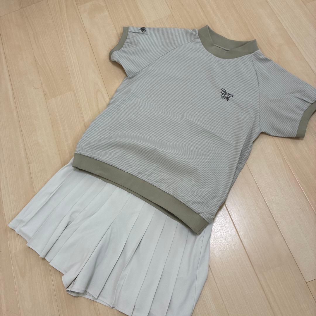 BEAMS GOLF プリーツスカート Lサイズ ベージュ