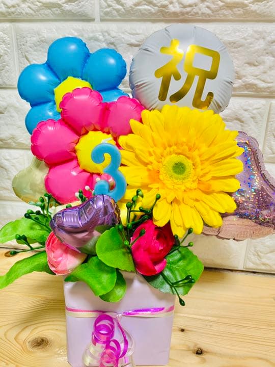 balloonギフト　卓上　ブーケ　タオル