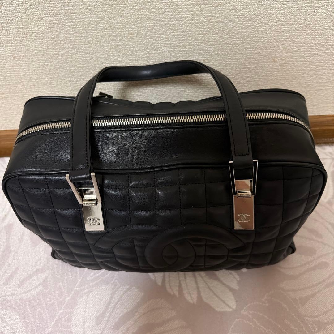 (美品)CHANEL ブラック ハンドバッグ キルティング　ノベルティ