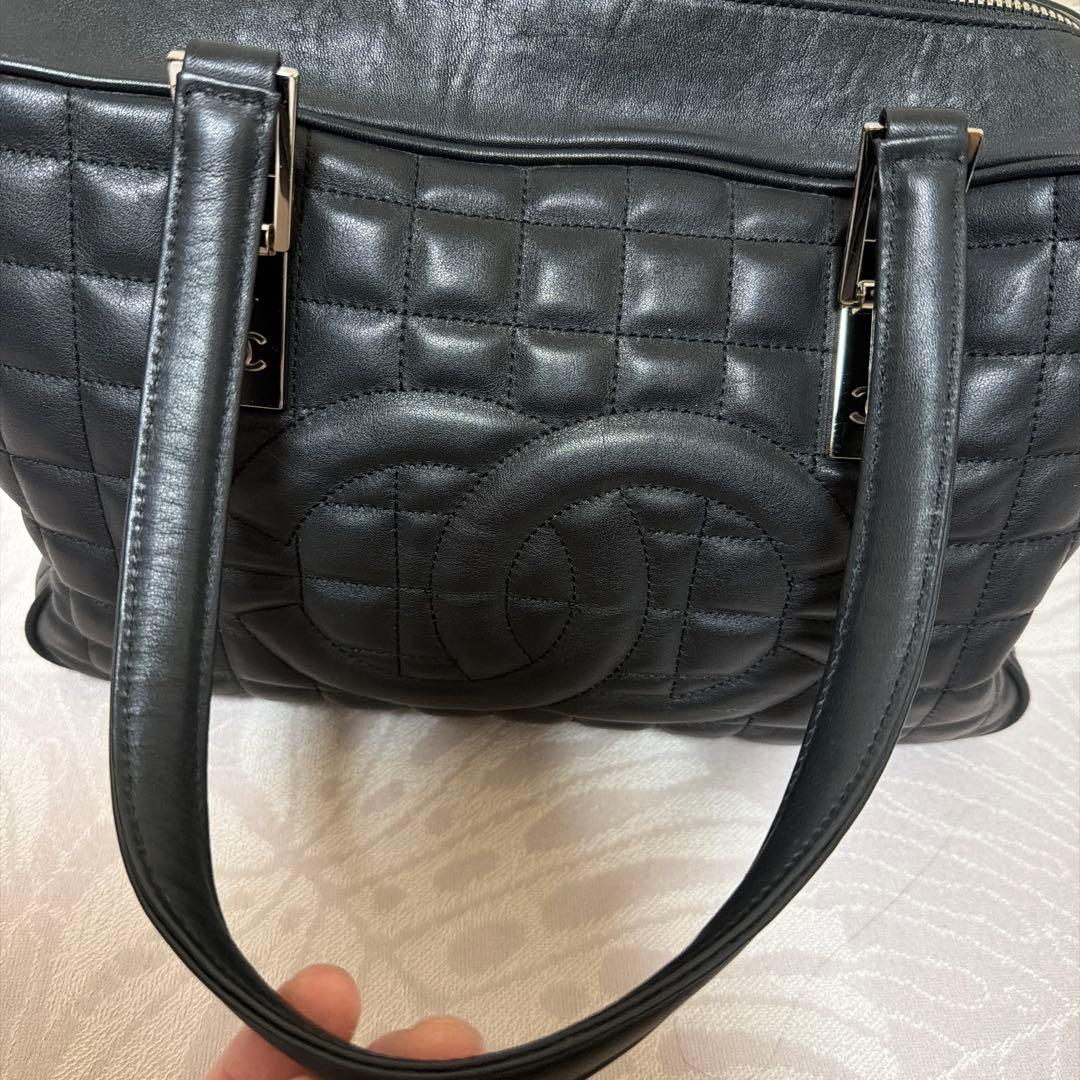 (美品)CHANEL ブラック ハンドバッグ キルティング　ノベルティ