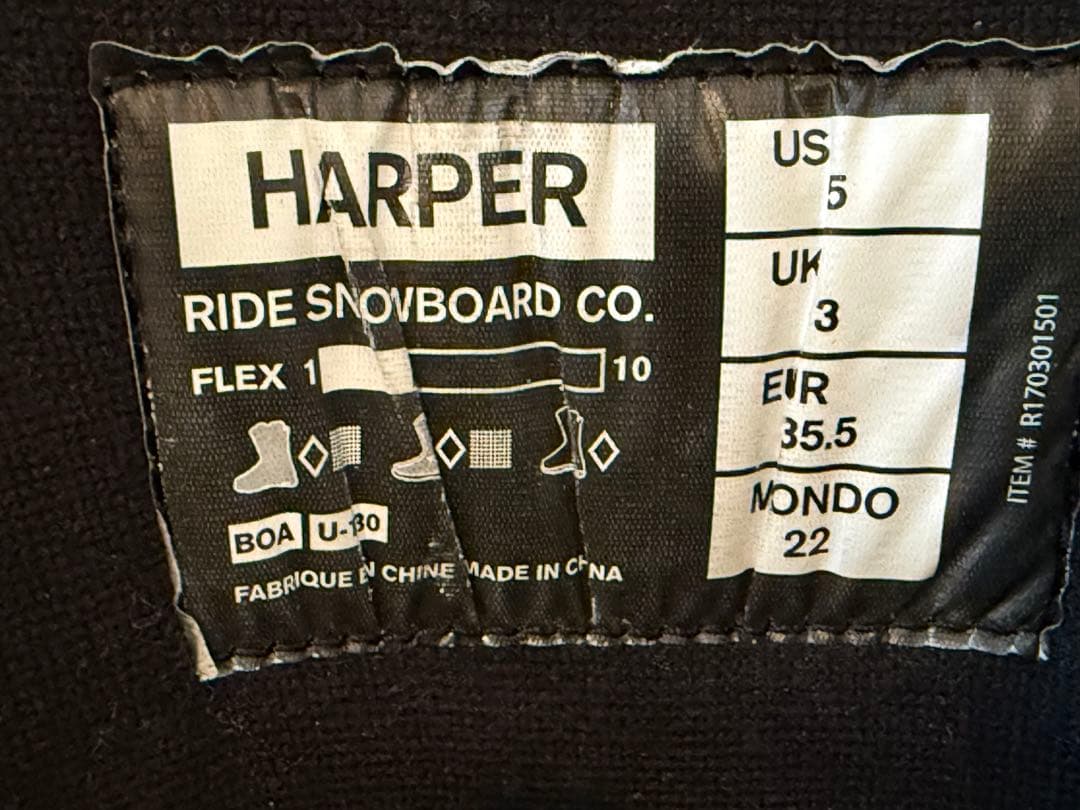 スノーボード RIDE HARPER BOA 22cm