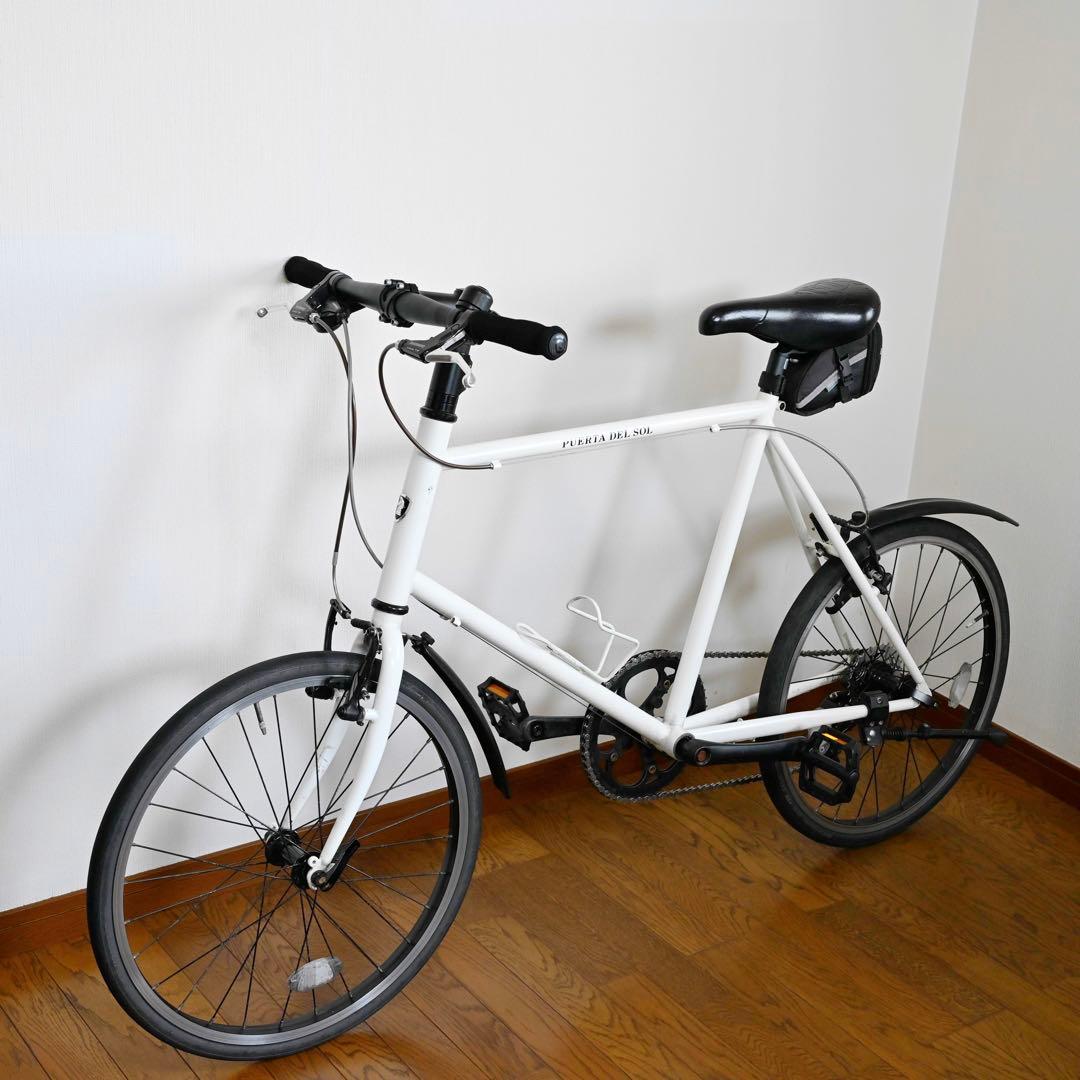 【引き取り限定】 ミニベロ 自転車 本体 451 20インチ 1×7速 ホワイト