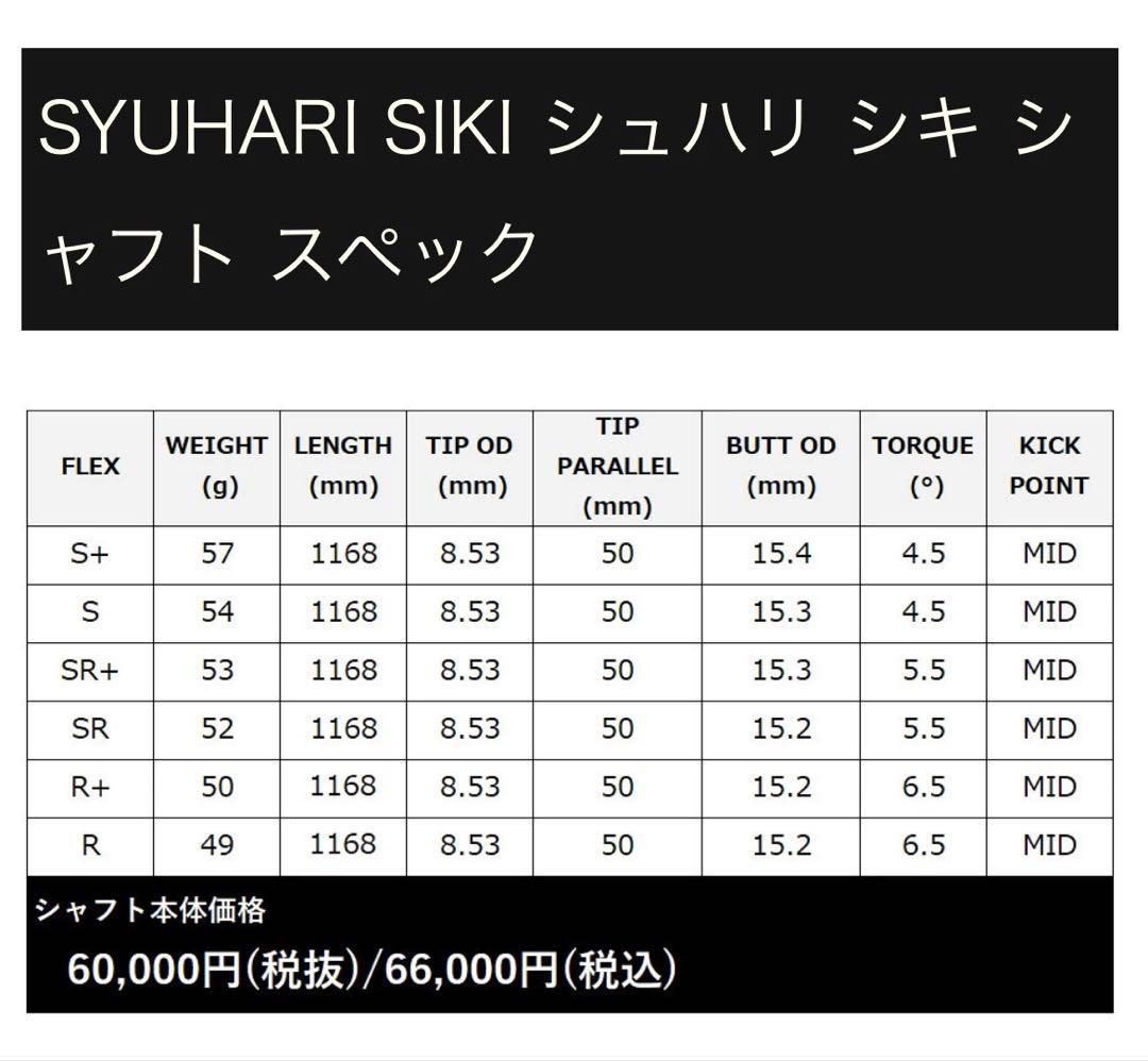 スリリング SYUHARI SIKI シュハリ シキ シャフト　PING ピン