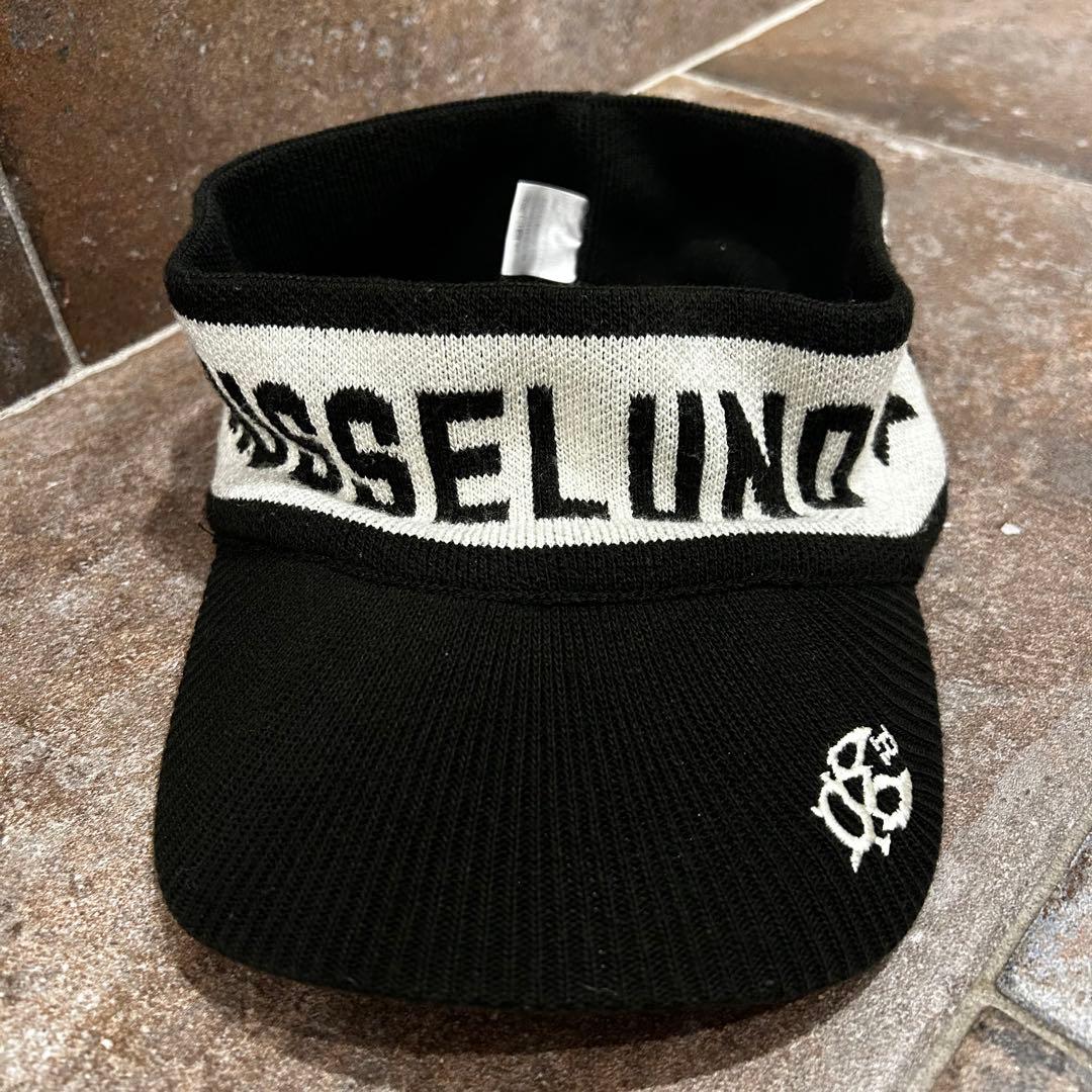 Russeluno LOGO ニットサンバイザー　ブラック系　ゴルフ