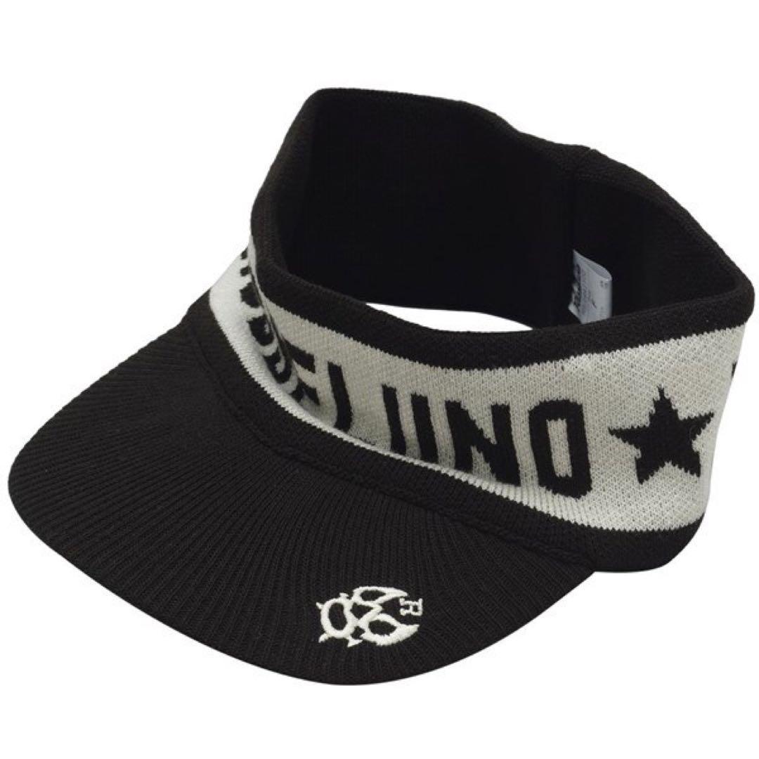Russeluno LOGO ニットサンバイザー　ブラック系　ゴルフ