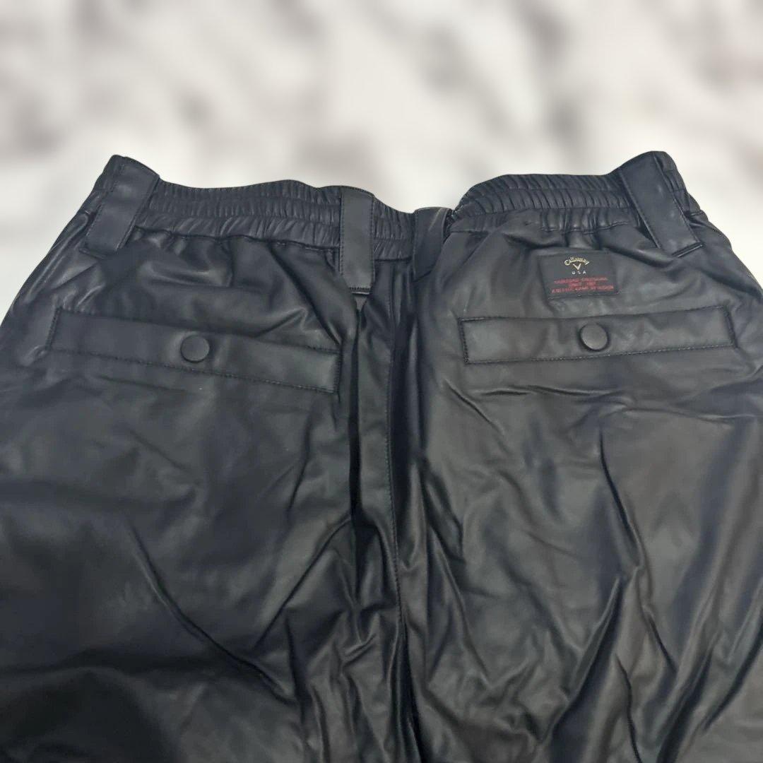 新品タグ付き☆キャロウェイ　ゴルフパンツ　合皮　スリムフィットパンツ　黒
