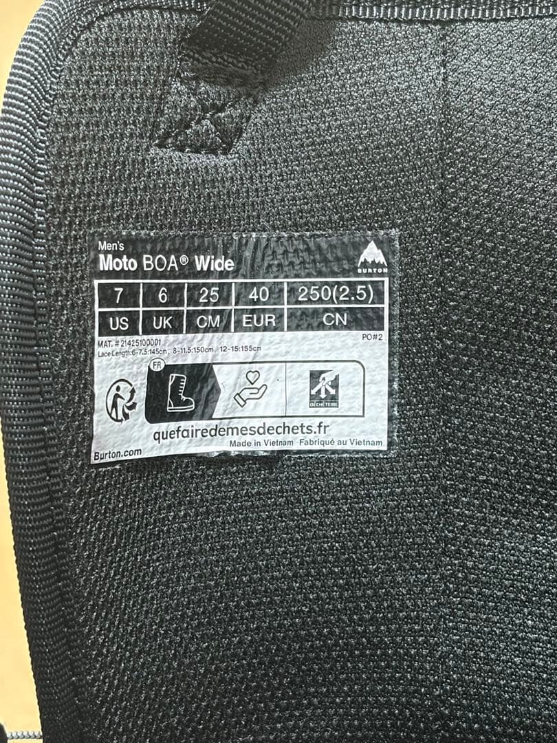 Burton moto BOA wide 25センチ