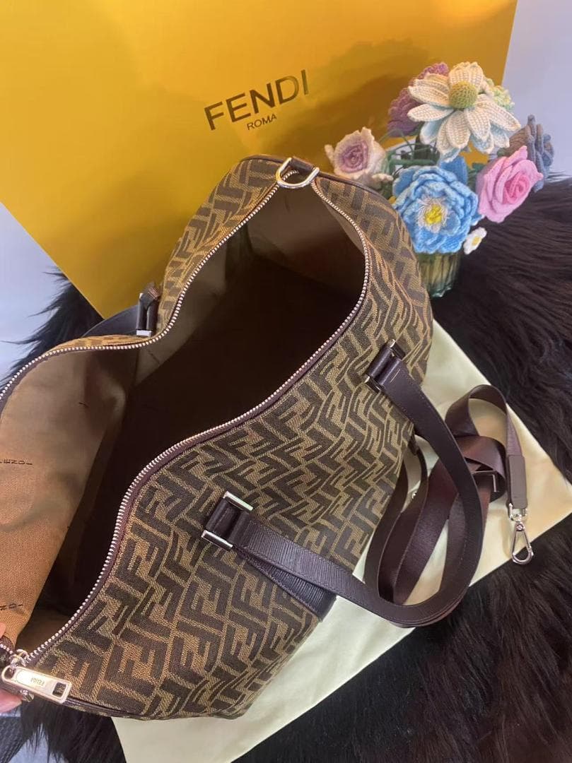 即日発送~ FENDI ボストンバッグ ブラウン キャンバス