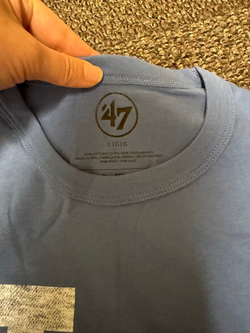 47 Brand LAロゴ Tシャツ 青