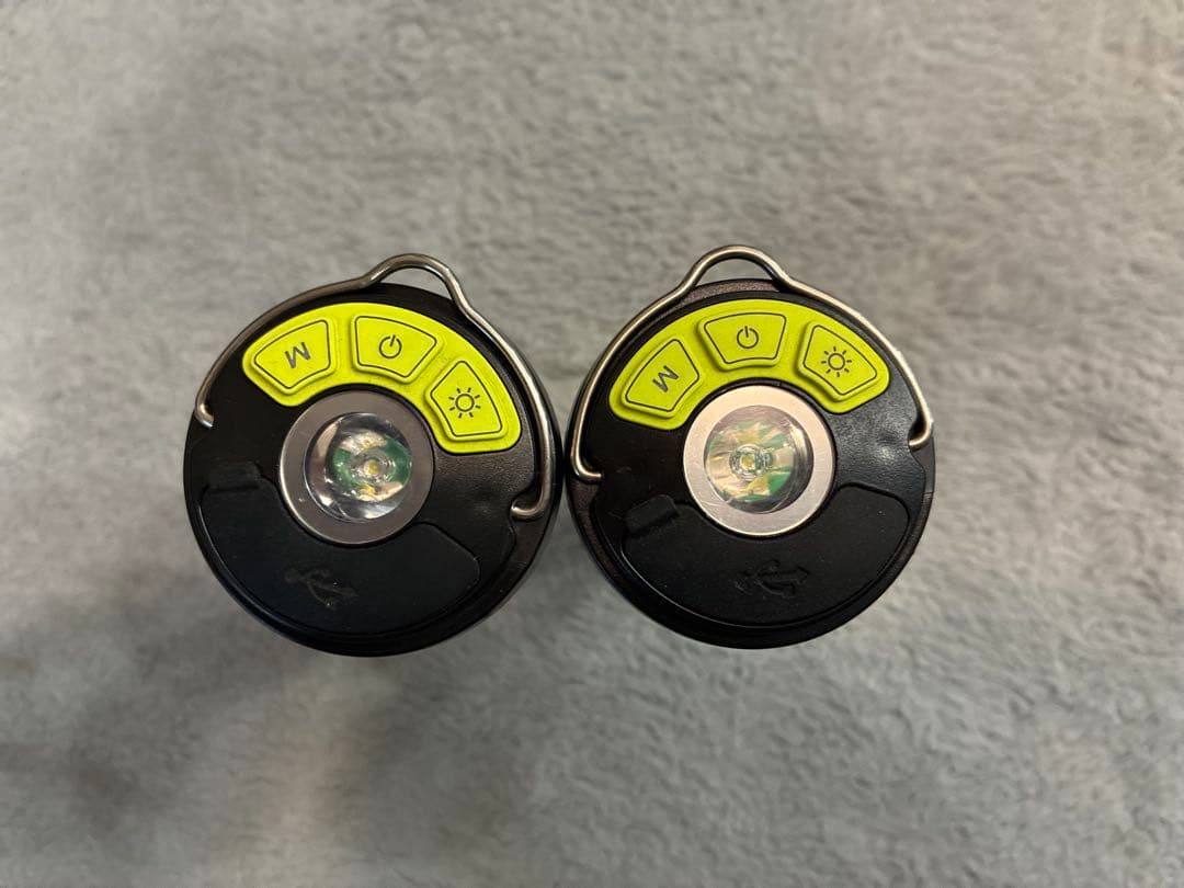 小型LEDランタン（soomloom他）10個＋カラビナ化フック、アンバーカバー